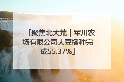 聚焦北大荒｜军川农场有限公司大豆播种完成55.37%