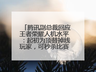 腾讯副总裁回应王者荣耀人机水平：起初为顶替掉线玩家，可秒杀比赛级玩家