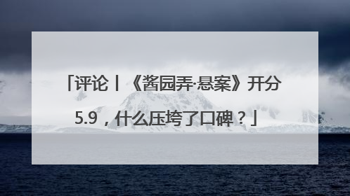 评论丨《酱园弄·悬案》开分5.9，什么压垮了口碑？