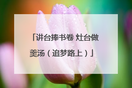 讲台捧书卷 灶台做羹汤（追梦路上）