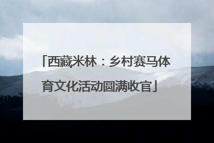 西藏米林：乡村赛马体育文化活动圆满收官