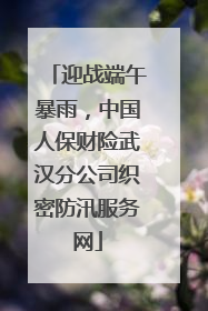 迎战端午暴雨，中国人保财险武汉分公司织密防汛服务网