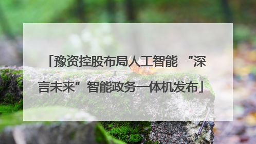 豫资控股布局人工智能 “深言未来”智能政务一体机发布