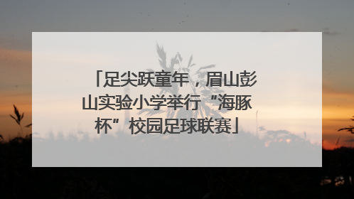 足尖跃童年，眉山彭山实验小学举行“海豚杯”校园足球联赛