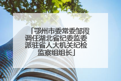 鄂州市委常委邹霞调任湖北省纪委监委派驻省人大机关纪检监察组组长