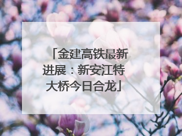金建高铁最新进展：新安江特大桥今日合龙
