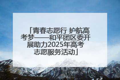 青春志愿行 护航高考梦——和平团区委开展助力2025年高考志愿服务活动