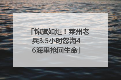 锦旗如炬！莱州老兵3.5小时怒海46海里抢回生命