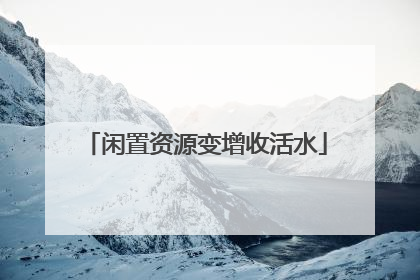 闲置资源变增收活水