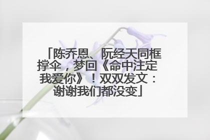 陈乔恩、阮经天同框撑伞，梦回《命中注定我爱你》！双双发文：谢谢我们都没变