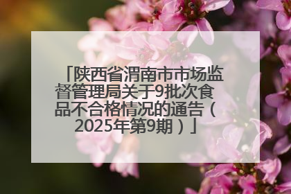 陕西省渭南市市场监督管理局关于9批次食品不合格情况的通告（2025年第9期）