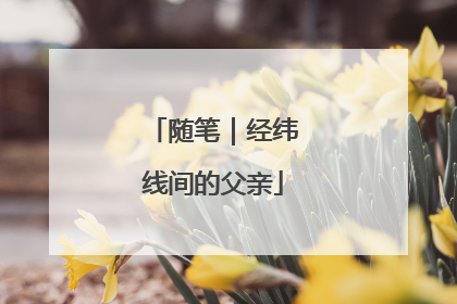 随笔｜经纬线间的父亲
