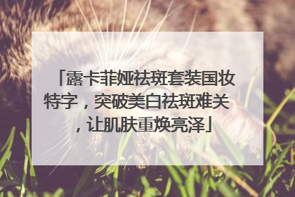 露卡菲娅祛斑套装国妆特字，突破美白祛斑难关，让肌肤重焕亮泽
