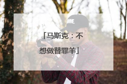 马斯克：不想做替罪羊