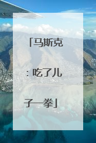 马斯克：吃了儿子一拳