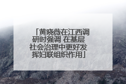 黄晓薇在江西调研时强调 在基层社会治理中更好发挥妇联组织作用