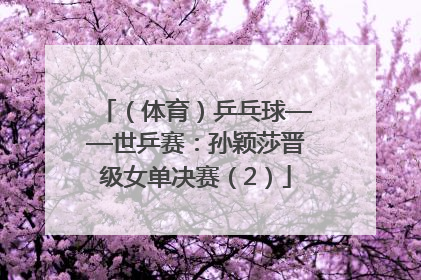 （体育）乒乓球——世乒赛：孙颖莎晋级女单决赛（2）