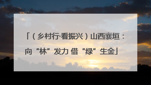 （乡村行·看振兴）山西襄垣：向“林”发力 借“绿”生金