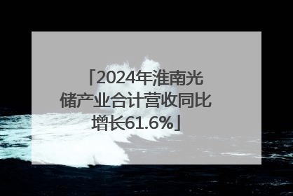 2024年淮南光储产业合计营收同比增长61.6%