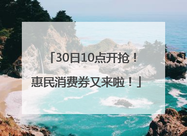 30日10点开抢！惠民消费券又来啦！