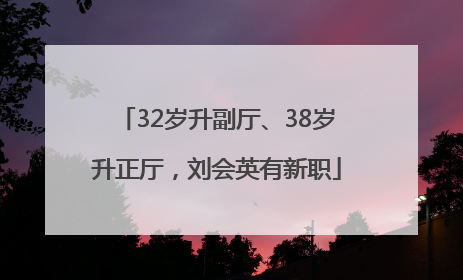 32岁升副厅、38岁升正厅，刘会英有新职