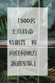 500名士兵待命 特朗普：将向任何地方派遣军队