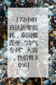 72小时直达近零损耗，泰国榴莲坐“冷气专列”入蓉，售价降30%