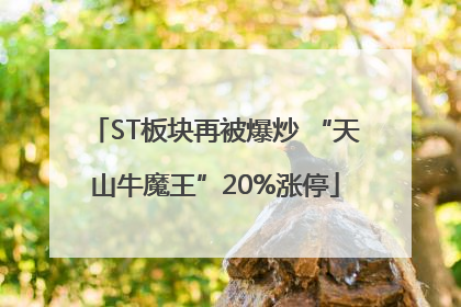 ST板块再被爆炒 “天山牛魔王”20%涨停